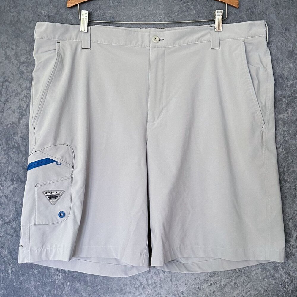 Columbia PFG Grey Omni-Shield Shorts, Fishing Hiking Golf, 42" Waist, NWOT